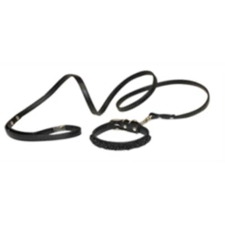 Croci Hondenriem Met Halsband Parels Zwart