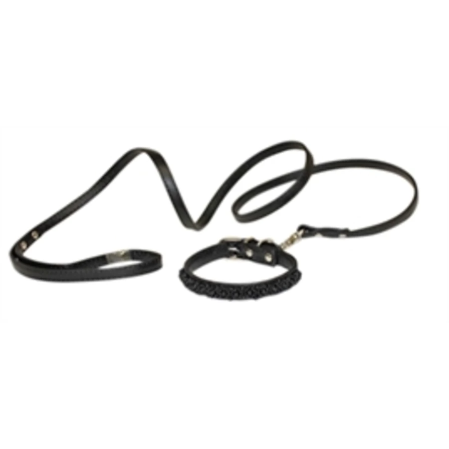 Croci Hondenriem Met Halsband Parels Zwart 1 Croci Hondenriem Met Halsband Parels Zwart