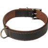 Junai.nl Hondenhalsband Soft Gevoerd Zwart / Cognac
