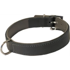 Junai.nl Hondenhalsband Soft Gevoerd Zwart / Grijs